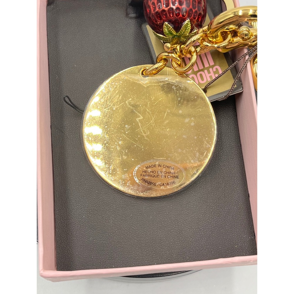 Juicy Couture‎ Vintage Strawberry Gold Tone Heart Key fob Purse Charm New - Picture 6 of 12